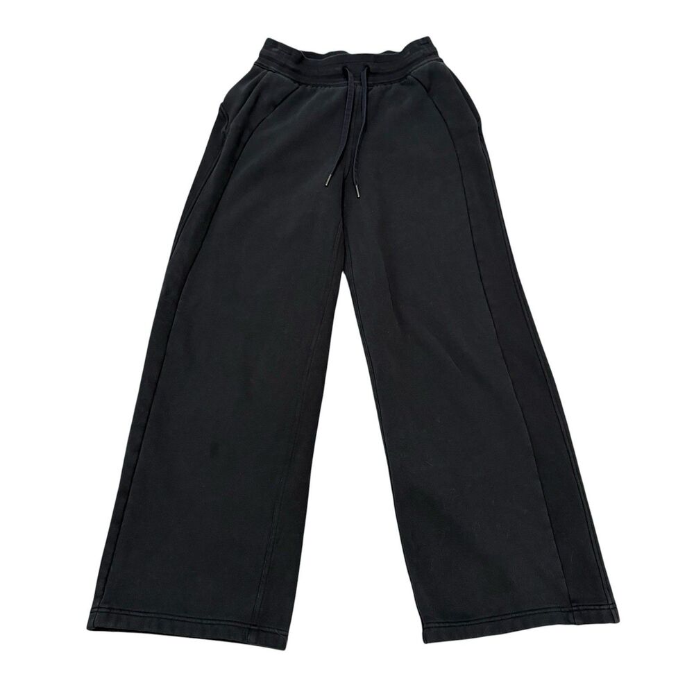 Lululemon Women’s Black Scuba Mid Rise Wide Leg Pant Size S